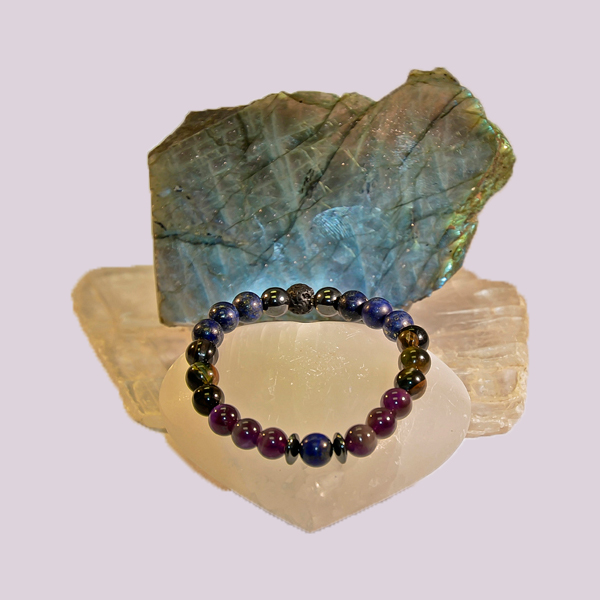 Archangel Michael Aromatherapy Crystal Masculine Bracelet